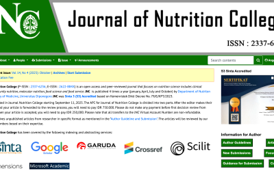 Journal Nutrition College (JNC) Terbitkan Edisi Terbaru Vol. 14 No. 4 (Oktober 2025)